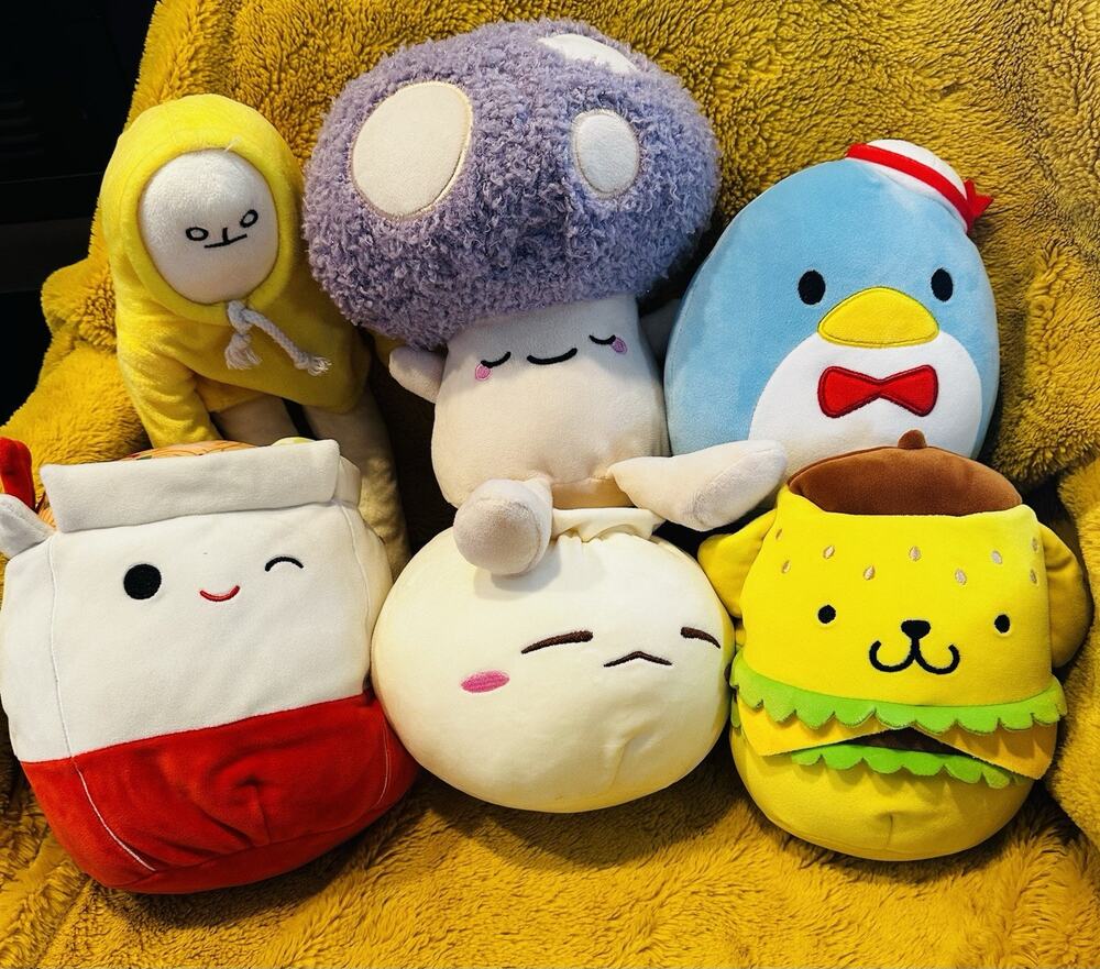 6 Squishmallows Food-Themed Mushroom Cartoon Plushie Bundle soft plush Kid toys